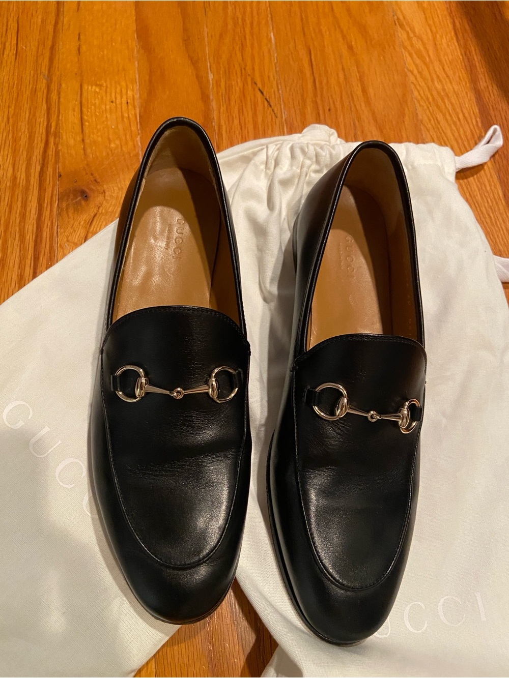 Gucci Black Horsebit Leather Loafers